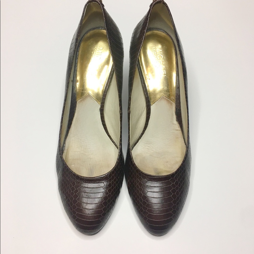Michael Kors Claire Snake Embossed Leather Pump